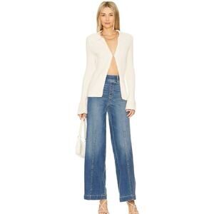 SPANX Revolve Seamed Front Wide Leg Jean in Vintage Indigo, Size Medium